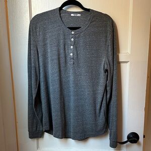 Buck Mason Charcoal Long Sleeve Henley